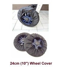 Wheels Cover For Buggy Pushchair Pram Wheel Size 24 cm (10") Grey or Graphite