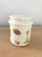 Aynsley Edwardian Garden Honey Pot Jam Bone China  pattern lidded pretty chintz