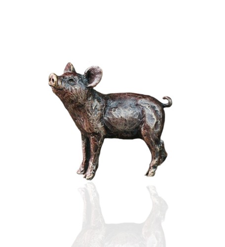 Bronze pig piglet butler - pig,