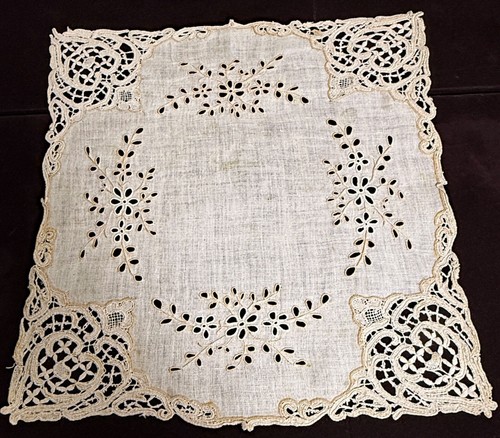 Vintage linen table mat runner - mat,