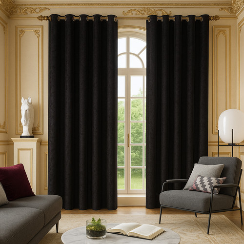 Luxury crushed velvet curtains - crushed,