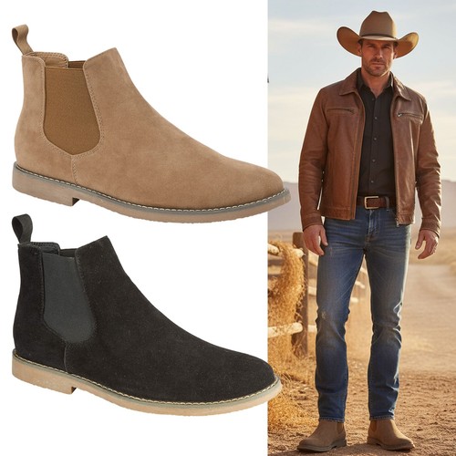 Kansas mens desert boots faux - desert,