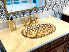 Handcrafted Brass & Wood Oval