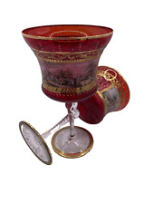 Murano Wine Glasses  pair red