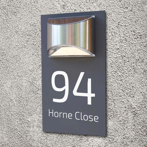 Solar light house sign - solar, led