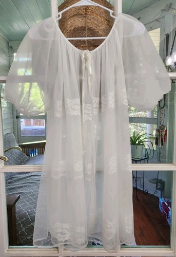 Vtg 60s white sheer nylon - vtg,