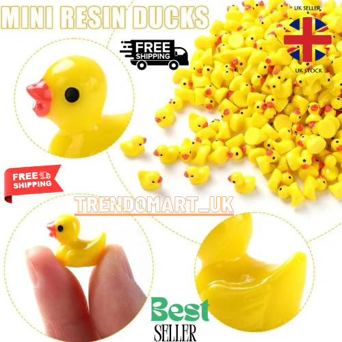 Mini resin ducks set tiny - resin,