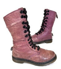 Ladies Dr Martens AMILILIE 12108 Pink/Purple soft leather Calf Boots Size UK 7