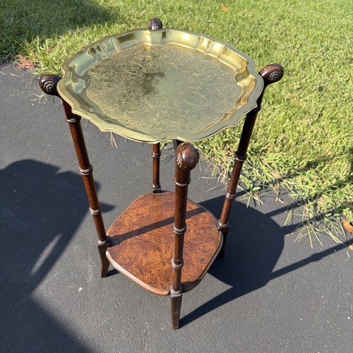 Vintage brass and carved wood - vintage,