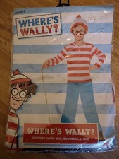 Smiffys Where's Wally Costume Fancy Dress Outfit Kids Children's 4-6 Years BNWT