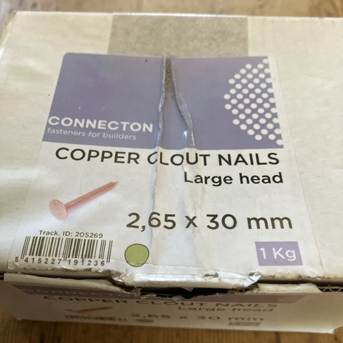 Copper clout nails 30mm large - copper,