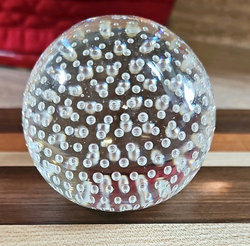 Vtg crystal ball blown glass - vtg,