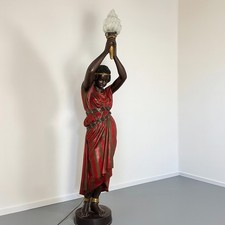 Delarue Picard Paris 1885 Nubian Sculpture Floor Lamp Torch Holder