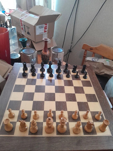 Antique wooden staunton chess - antique,