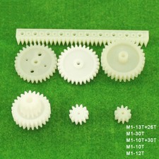 Module 1 Plastic Gear 10/26/30 Teeth Nylon Gear Wheels & Gear Interlocking Rack