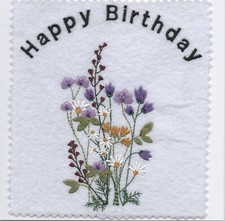 Hand Made Embroidered Birthday