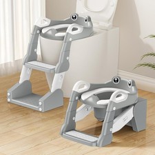 Toddler Potty Training Toilet Seat Foldable Potty Seat w/Steps Ladder Step Stool