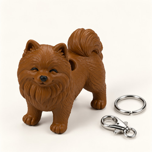 Pomeranian dog keychain charm - dog,