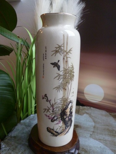 Japanese brush pot vase bamboo - japanese,