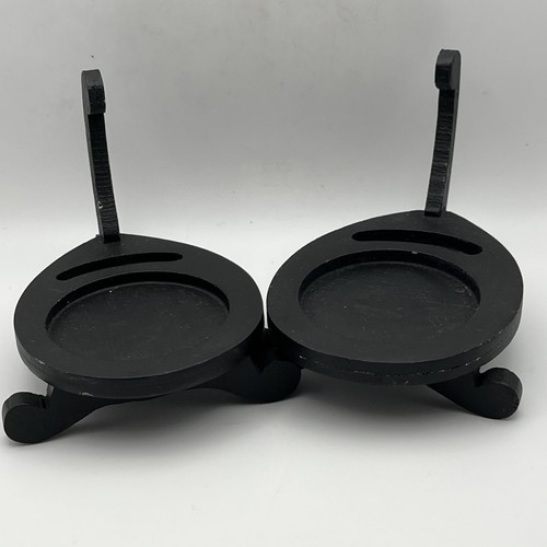 Small ebonised wooden black - 2,