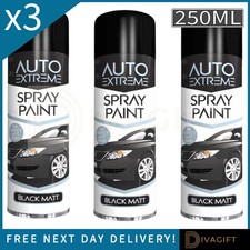 3 x MATT BLACK AEROSOL SPRAY