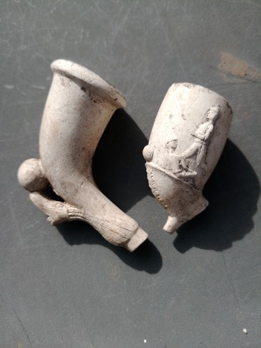 Clay pipes football themed - clay,
