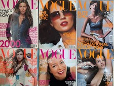 Vogue UK British magazine bundle lot x6 2000 - Gisele Liz Hurley