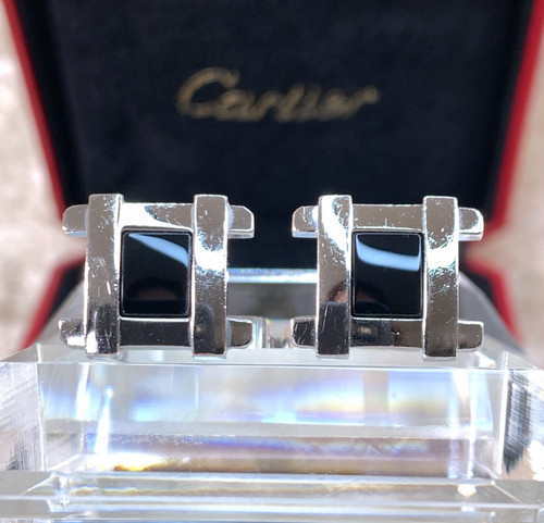 Cartier cufflinks rare black - cartier, &