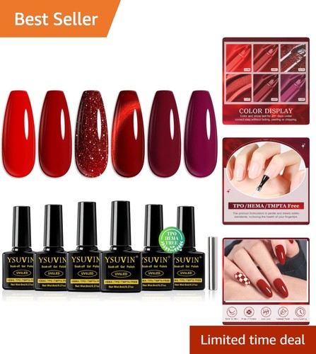 Bright red gel nail - nail, polish