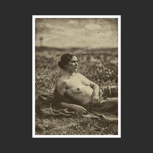 Vintage photo print female - sw,