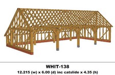 European Oak Garage 4 Bay (Gable End With Catslide) Kit - (WHIT-138)