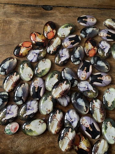 20x30mm patterned oval glass - oval,