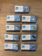 9 numbered  RSPB bird pin