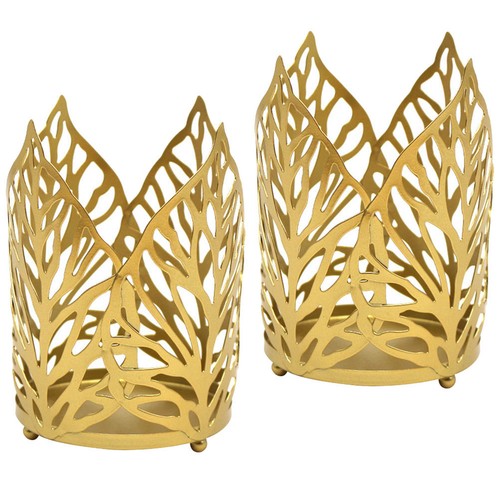 2pcs metal hollow candle - metal,