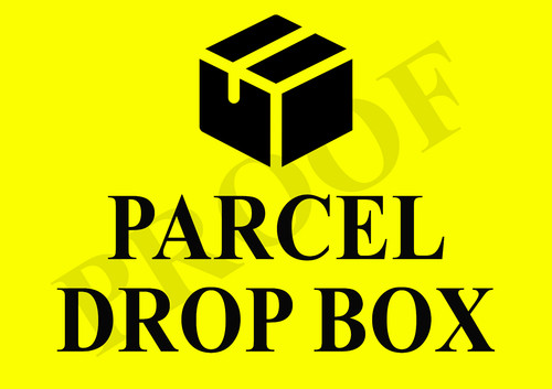 Parcel metal sign drop - sign,