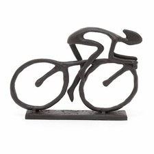 Cast Iron Cyclist Sculpture