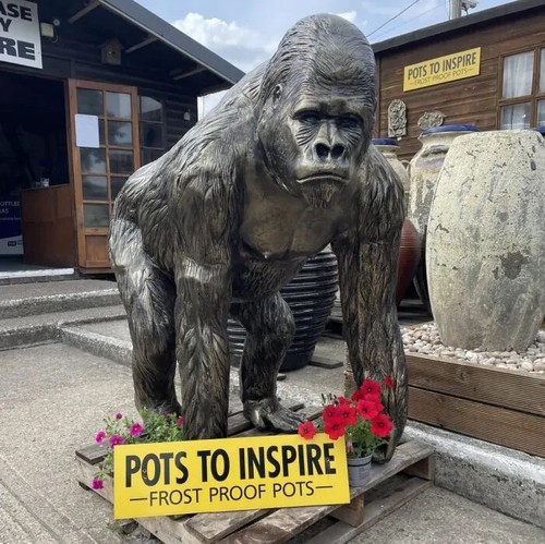 Extra large metal gorilla - large,
