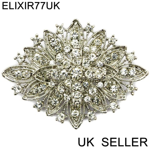 Large silver modernist brooch - silver,