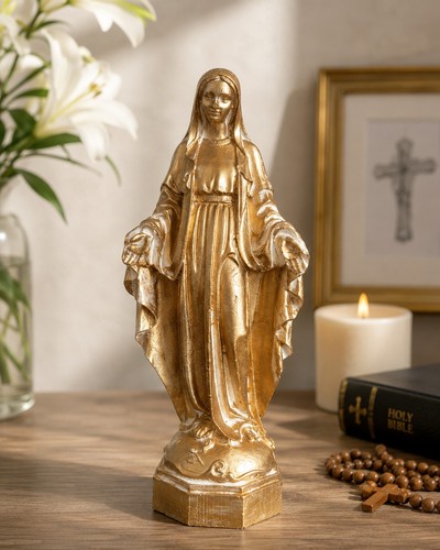 Gold virgin mary statue - virgin,