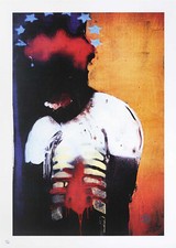 3D Robert Del Naja signed numbered /600 screen print print 50x70cm pow pictures