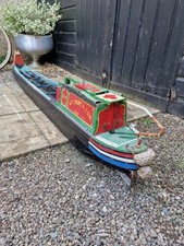 Vintage Narrow Boat  Model Large Barn Find Folk Art working boat 