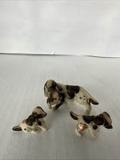 Vintage Set Of 3 Springer Spaniel Mom & Pups Bone China Japan Miniature