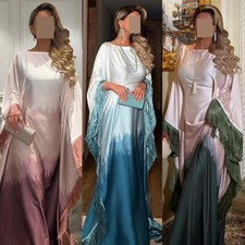 Moroccan Kaftan Women Long Robes Tassel Oversize Maxi Dress Cocktail Arab Abaya