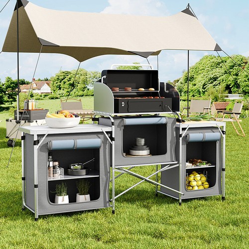 Aluminium camping table - aluminium,
