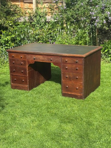 Antique oak partners desk - partners,