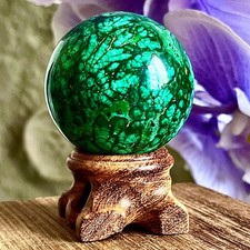 195G  Natural malachite ball quartz crystal energy ball Divination meditation