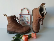 UK8 EU42 US 10 Dr Doc Martens 1460 Serena brown 8 hole fur shearling ankle boots
