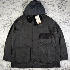 BARBOUR Mens Black Modified Solway Wax Jacket SIZE MEDIUM BNWT Authentic Waxed