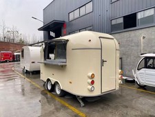 Cream Airstream-Style Retro Food Trailer | Vintage Rounded Mobile Concession Car