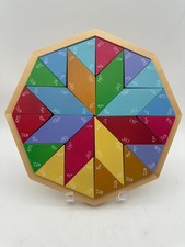 Pottery Barn Kids Geometry Wooden Puzzle Let's Learn Montessori Toy